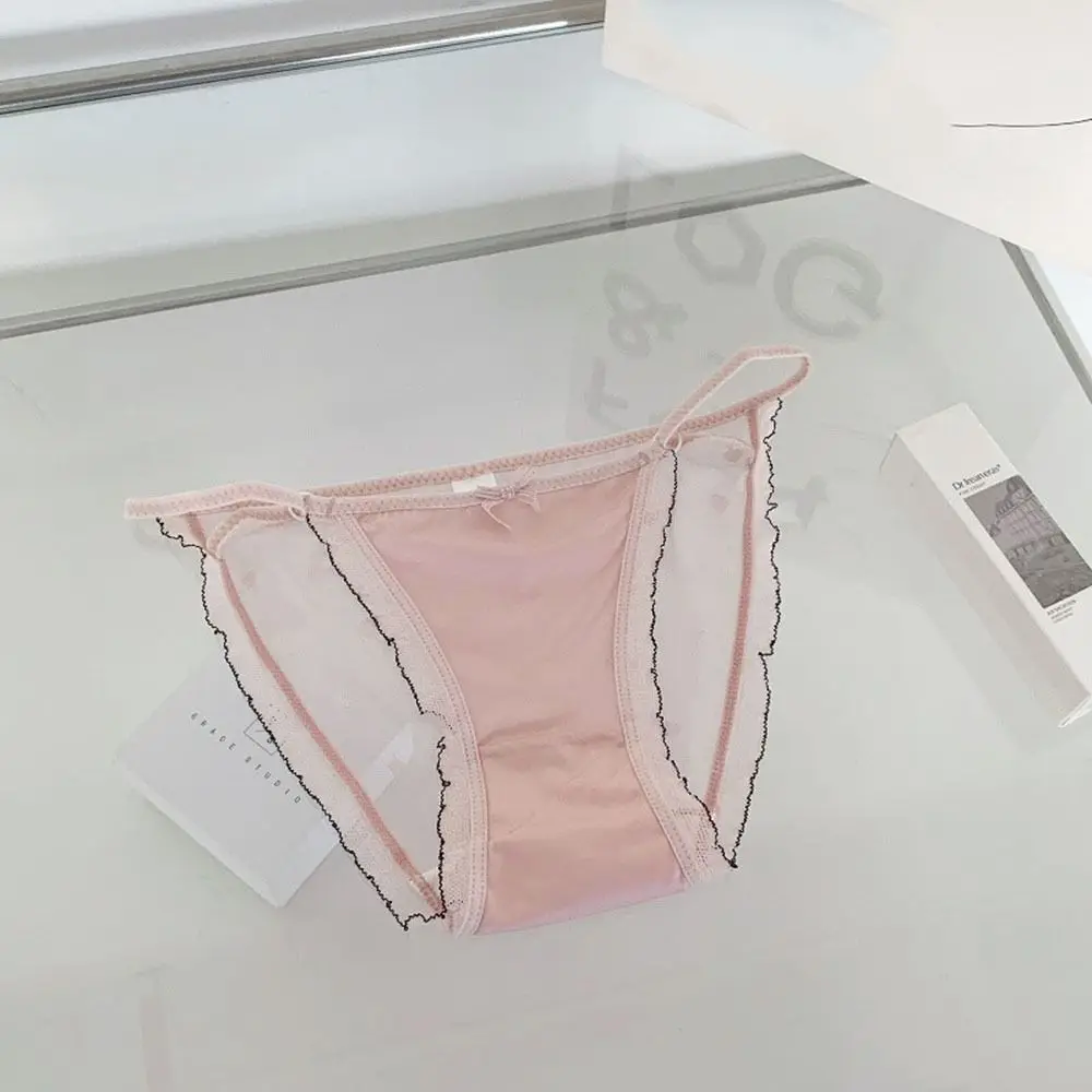 Luxury Seamless Bow Briefs Low Waist Women Underwear Strap Lace Satin Panties Women Thong Female Lingerie Traceless Panties