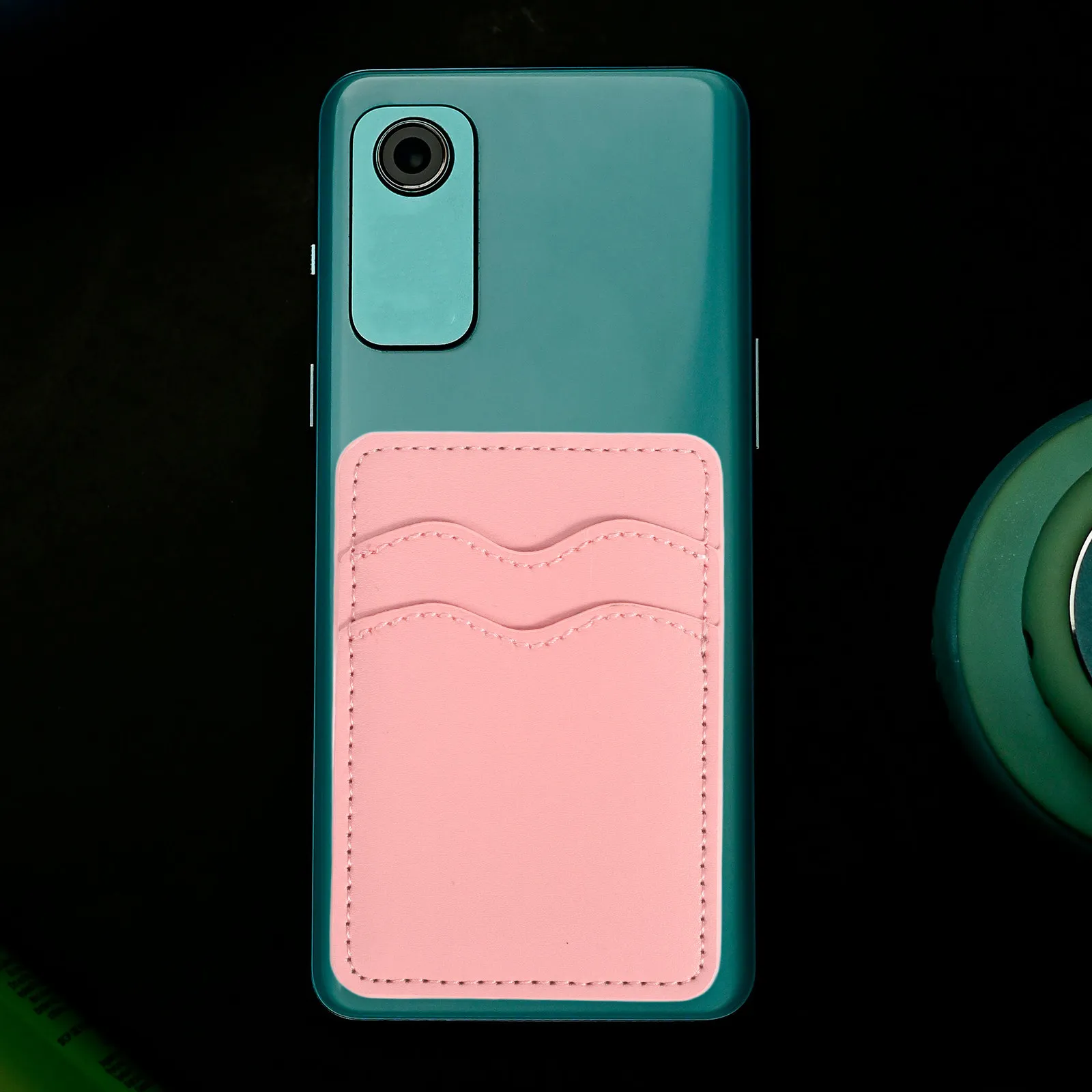 

Phone Card Holder Fake Adhesive Stick on Holder Dual Slot Credit Card Pocket for Phone Case