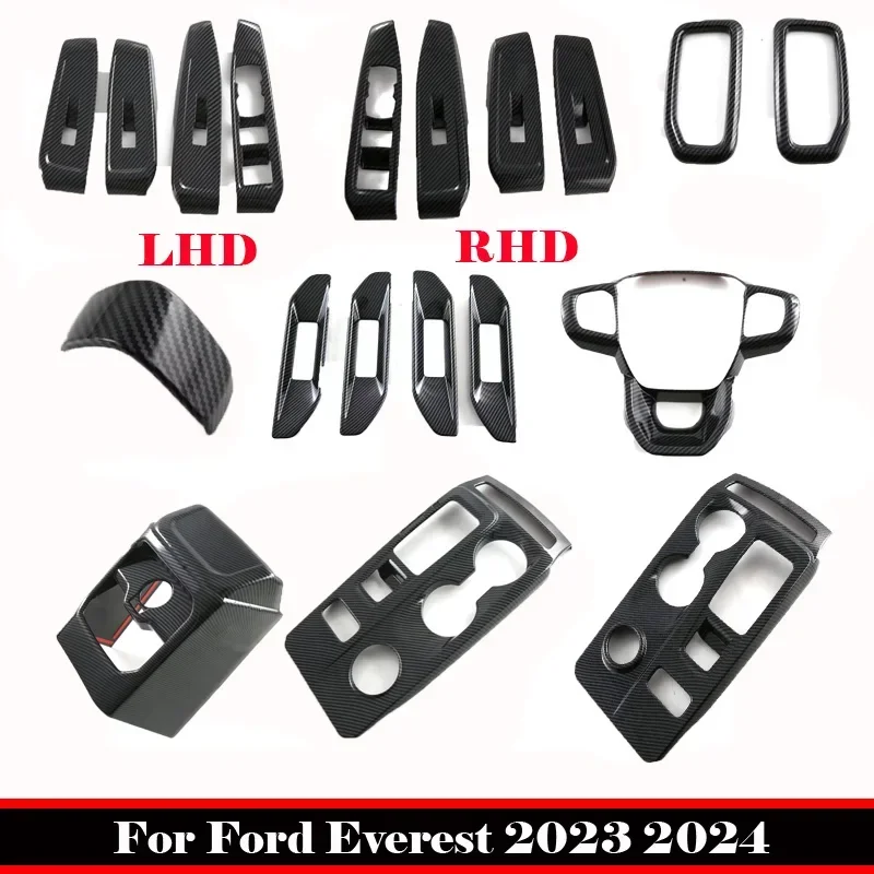 L/ RHD For Ford Everest 2023 2024 Interior Accessories door handle bowl window swtich gear shift panle front rear air vent cover