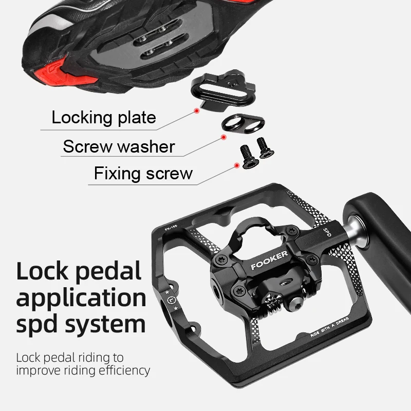Self-locking Pedal 3 Bearings Wide Bicycle Pedals Ultralight Anti-slip CNC MTB Road SPD Bike Pedal Waterproof Bicycle Parts