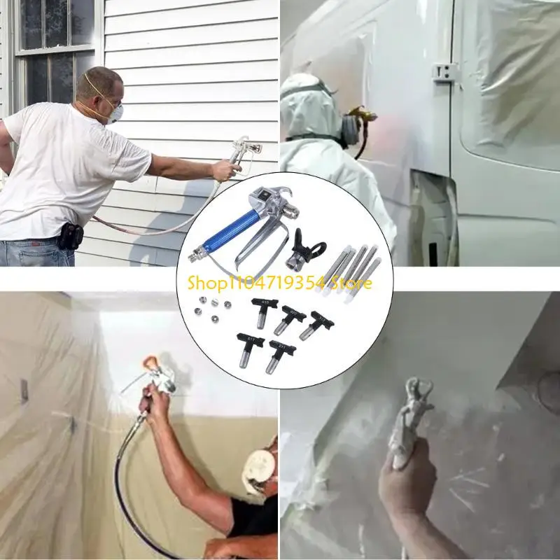 

12Pcs Airless Sprayer Guns Hose High Pressure Fiber Tube with Extension Tip Guard Joint Paint Sprayer Hose Set