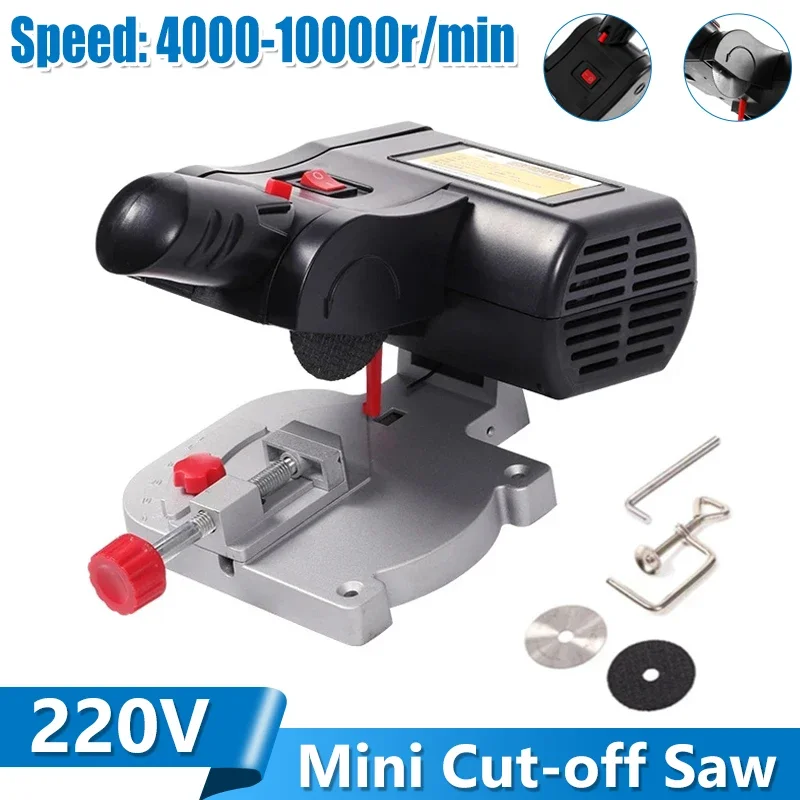 0-45 Miter Degree Mini Cut-off Miter Saw for Cutting Metal Wood Plastic Arts & Crafts 110V Power Benchtop Cut Off Miter Saw