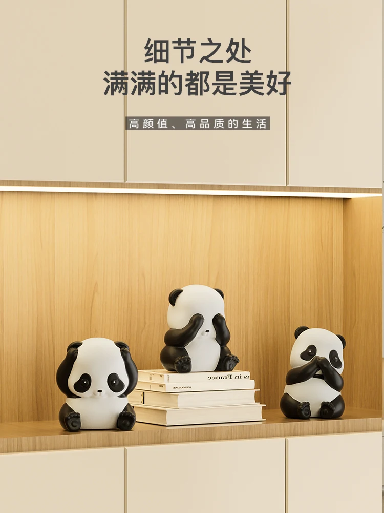 Panda Statue Healing Emotions Simple Home Decoration New Home Living Room Bookshelf TV Cabinet Background Wall Decoration