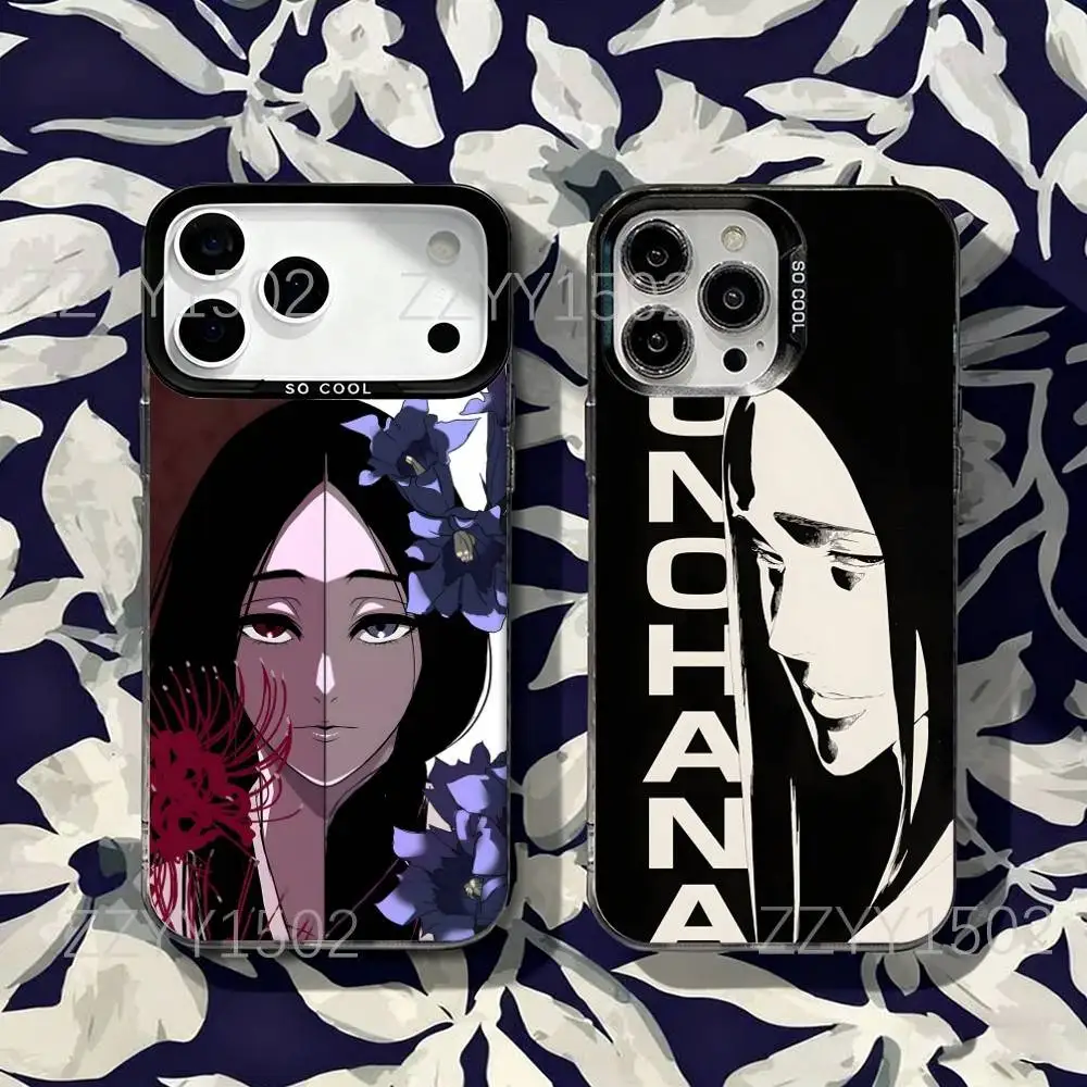 우노하나 레츠 블리치S 아이폰 17,16,15,14,13,12,X,8,Pro,Max,Plus,SE4,Air,Mini용 HD 블랙 IMD 무광 폰 케이스