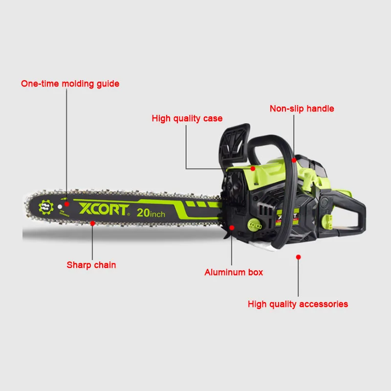 High-power Chainsaw Motorcycle Saw 20 inch New Logging Chainsaw High-power Gasoline Saw Cross-border Tree Cutting Machine Garden