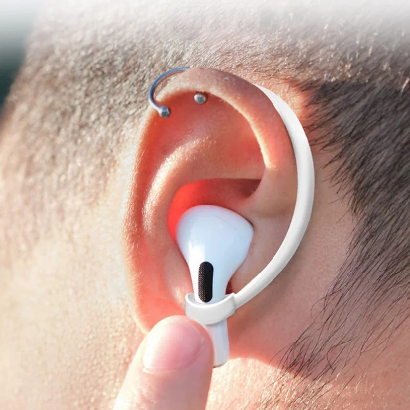 Anti-verloren Ohrbügel Eartips Sichere Fit Silikon Drahtlose Kopfhörer Schutzhülle Zubehör 1 Paar Halter für Apple AirPods 1 2 3 Pro