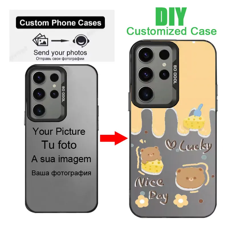 

Customized Picture Matte Laser Phone Case for Samsung S25 Ultra S24 FE S23 S22 S21 Plus DIY Photo Cover Hard Shockproof Case