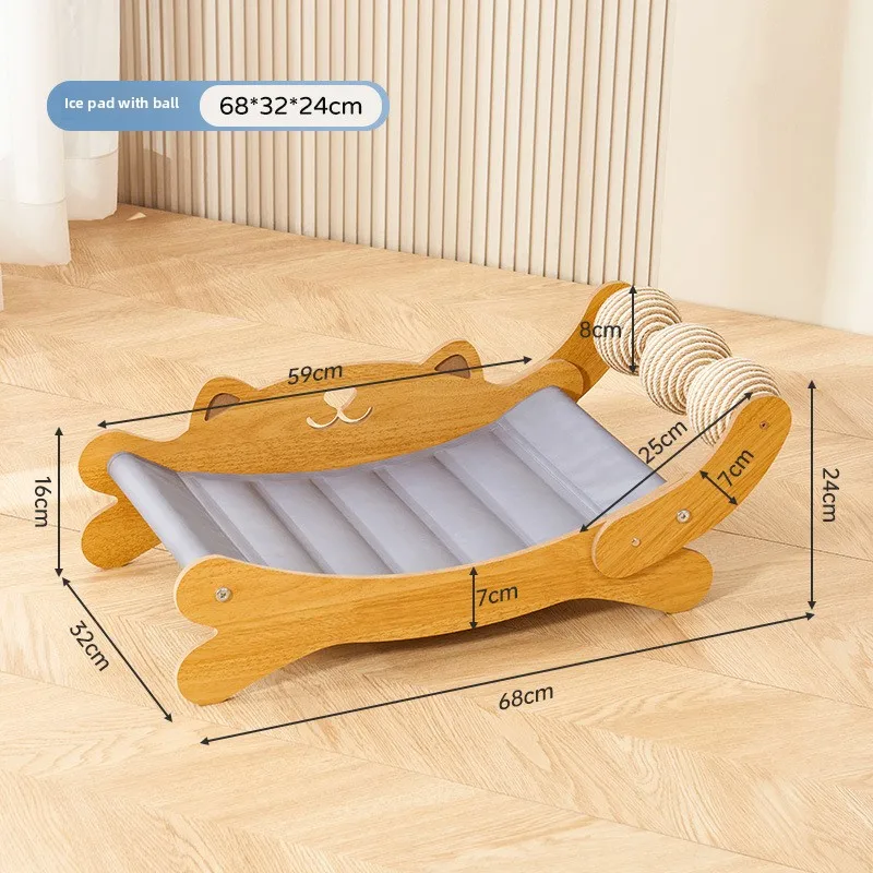 

Large Durable Cat Bed with Scratching Ball Lounge Chair Sofa Non Shedding Wooden Cat Couch for Cats cat tower casas para gatos