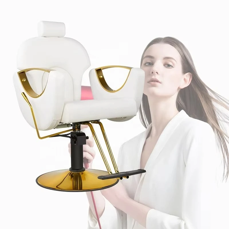 

Профессиональное гидравлическое парикмахерское кресло с откидной спинкой для салона и спа, роскошная мебель для салона красоты, оптовая продажа и современное кресло для стилинга