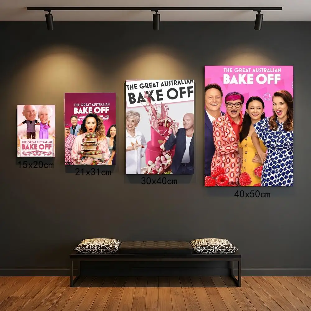tv series T-The Great Australian Bake Off-F Poster Peel and Stick Wall Art for Cafe Office Bar and Home Decoration