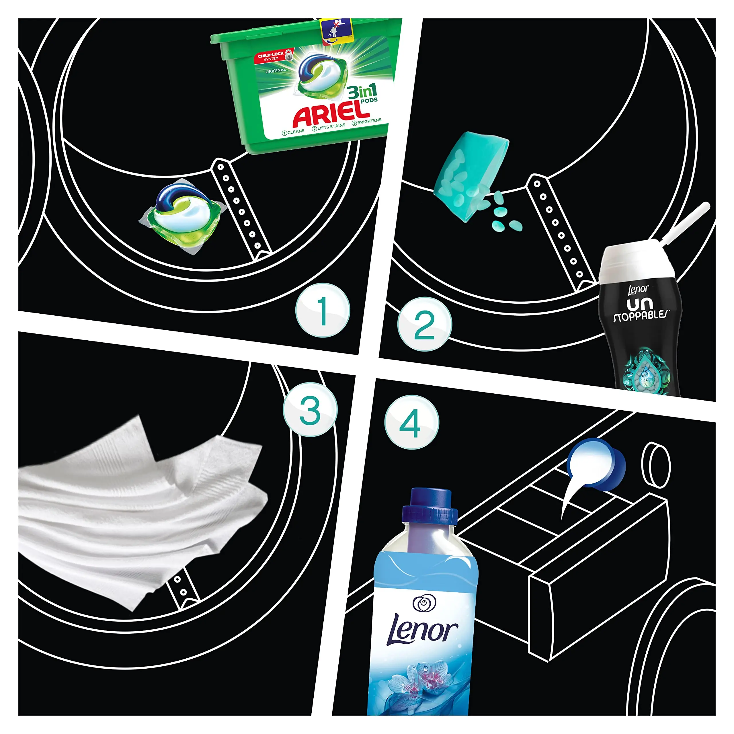 لينور، عطر ملابس لا توقف لؤلؤي، 90 عطر ربيعي مغسول، قطعة واحدة (عبوة من 6 قطع)