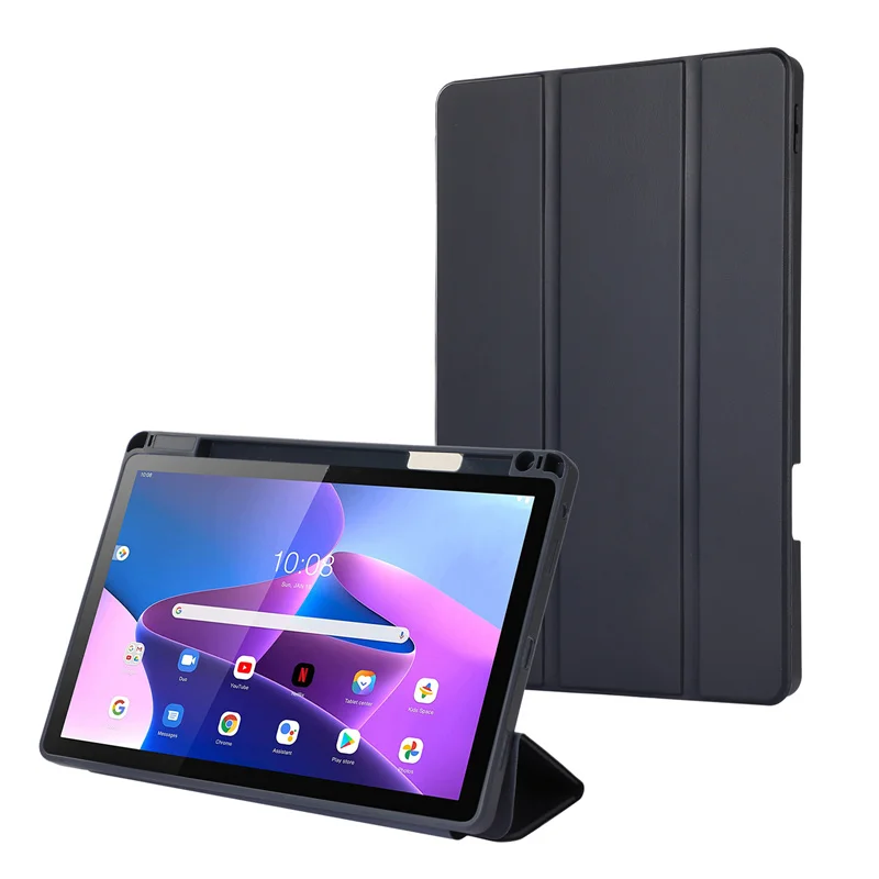 

Чехол для Lenovo Tab M10 Plus 3rd Gen TB128FU 10,6 дюйма, откидная подставка, Магнитный чехол из ТПУ Для Lenovo Xiaoxin Pad 2022, чехол с держателем для ручки