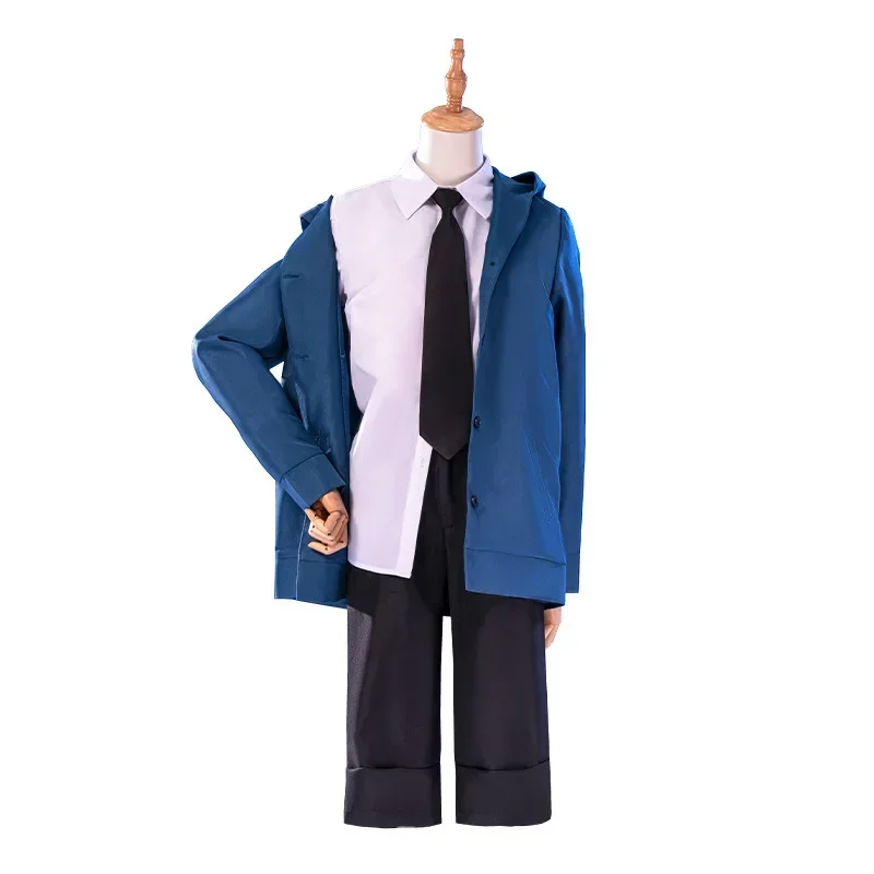 Power Cosplay Anime Chainsaw Man Power Cosplay Costume Uniform Blue Jacket Pants Horn Wig Halloween Costumes for Women Girls