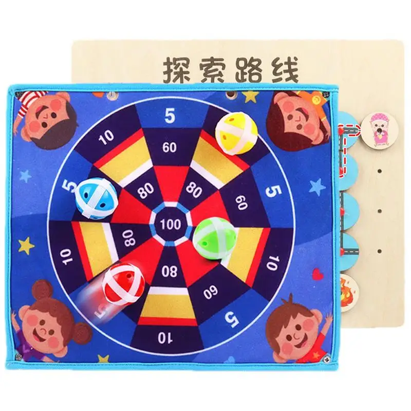 

Double Sided Dart Board Fun Board Games For Kids Double-Sided Outdoor Dart Board With 4 Balls Outdoor Games For Birthday