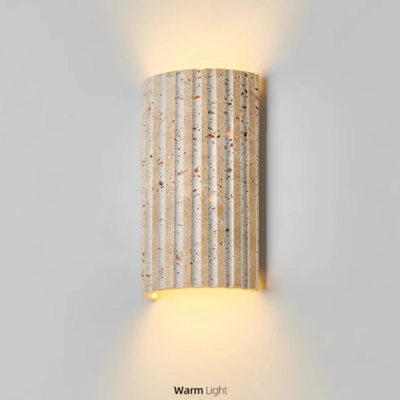 

Japanese Wabi Sabi Style Wall Lamp, Semi Cylindrical Yellow Cave Stone Corridor Lamp, Atmosphere Lamp, Bedroom Bedside Lamp
