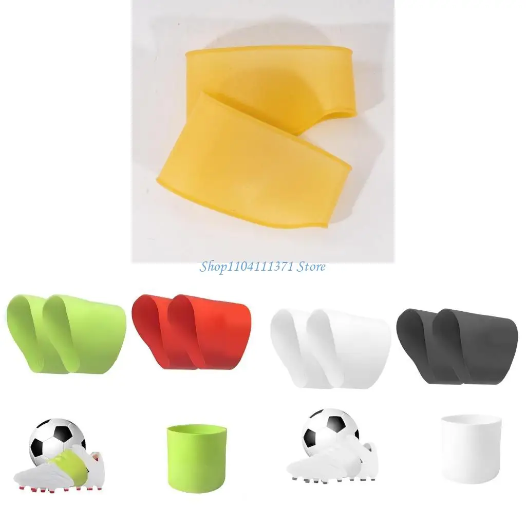 P9FC 2PCSサッカーシューズレースバンドシリコーンシューズカバーサッカークリートのプロテクター