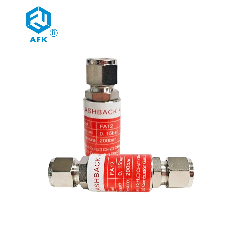 SS316L Flashback Arrestor for Flammable Gas 1/4in 3/8in 1/2in Ferrule Type Manual Power High Temperature OEM & ODM Supported