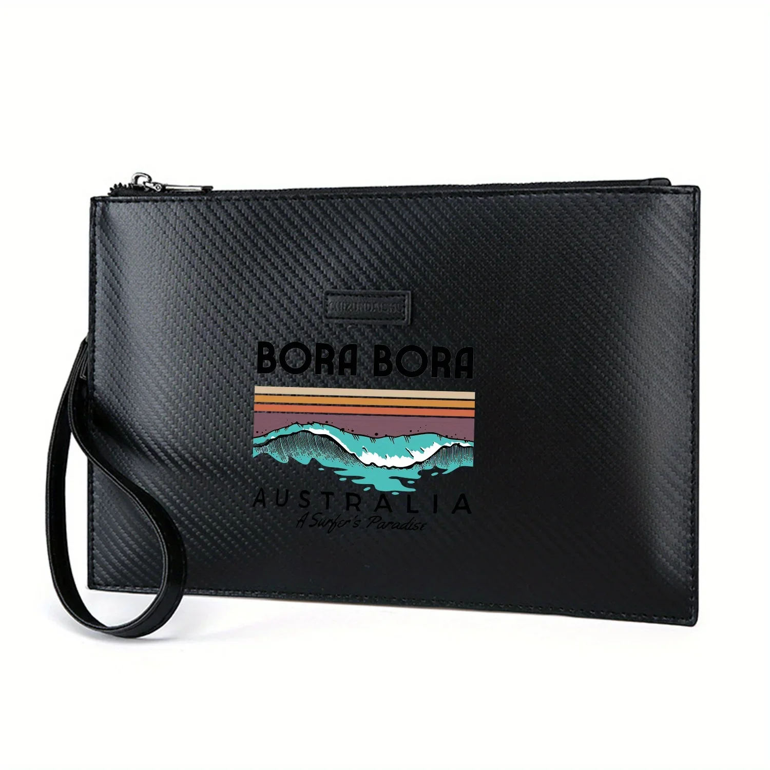 

Bora Bora Ocean Wave Design Ретро Стиль Элегантная мужская сумка из искусственной кожи с принтом Модная и практичная для повседневной носки