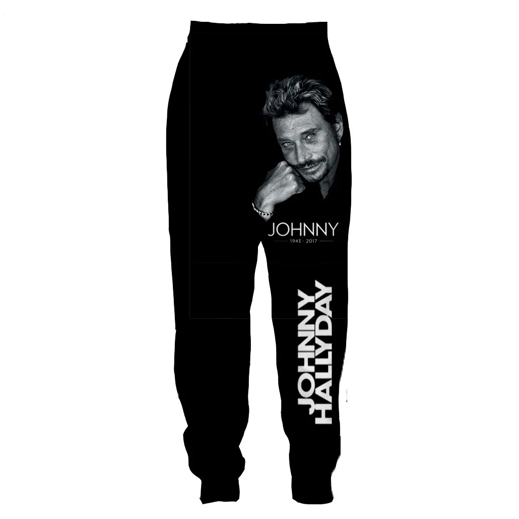 2023 New France Popular Singer Johnny Hallyday 3d Print Pants Men Women Fashion Jogging Pants Casual Sports Pants