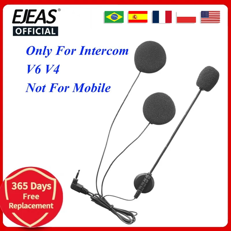 EJEAS / Vnetphone Real Cascos 3.5mm Jack Microphone Speaker Headset for Vnetphone V4 V6 Motorcycle Bluetooth Device