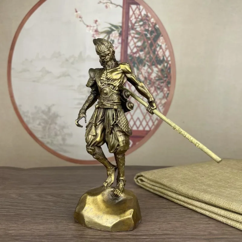 Douzhangshengfu Black Myth Brass Ornament, Ancient Craftsmanship Copper Decoration, Sun Wukong's Return, Home Decor
