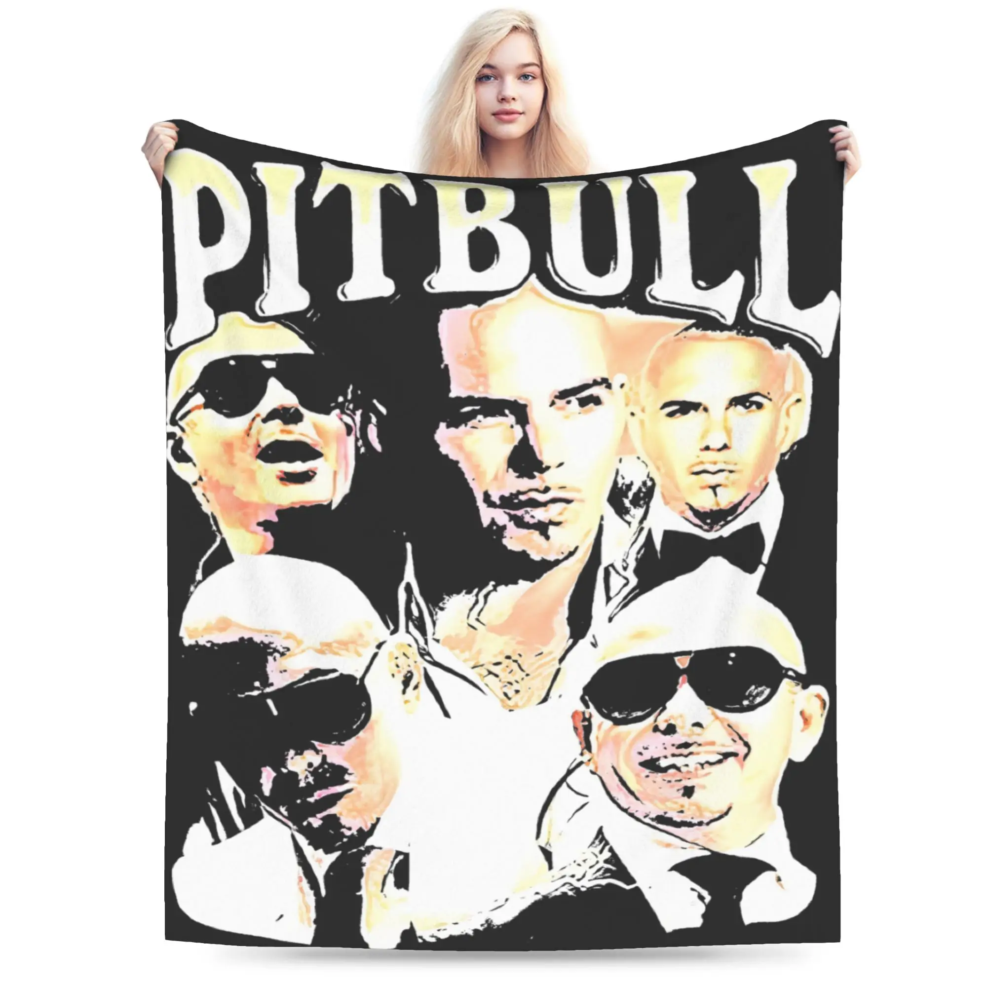 Pitbull Mr.Worldwide Blanket  Warm Soft Novelty Plush Bedding Throws For Couch Chair Sofa Bed Picnic Flannel Bedspread Bed Cover