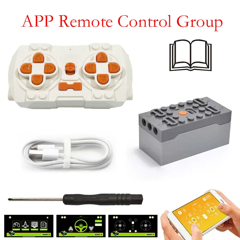 Motor de vía de tren de alta tecnología, módulo de aplicación Bluetooth 2,4G, bloques de construcción RC DIY, función de potencia MOC PF, actualización de XL-M-Servo Motor DIY