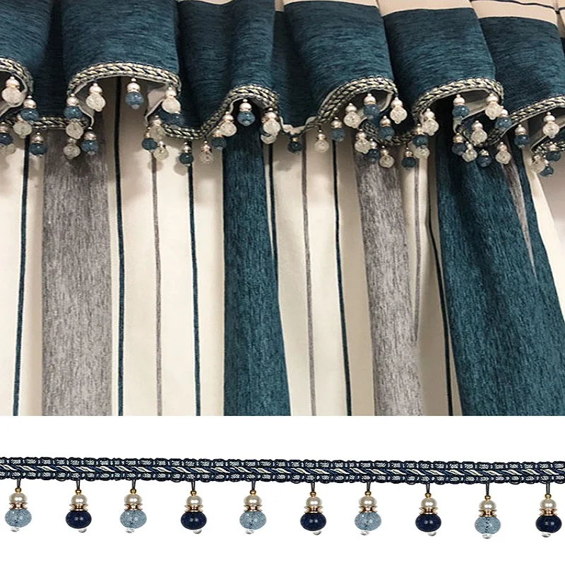 2 Meter Curtain Sewing Tassel Fringe Curtain Tassel Crystal Ribbon Upholstery Decorative Diy Making Household Craft Sew Supplies