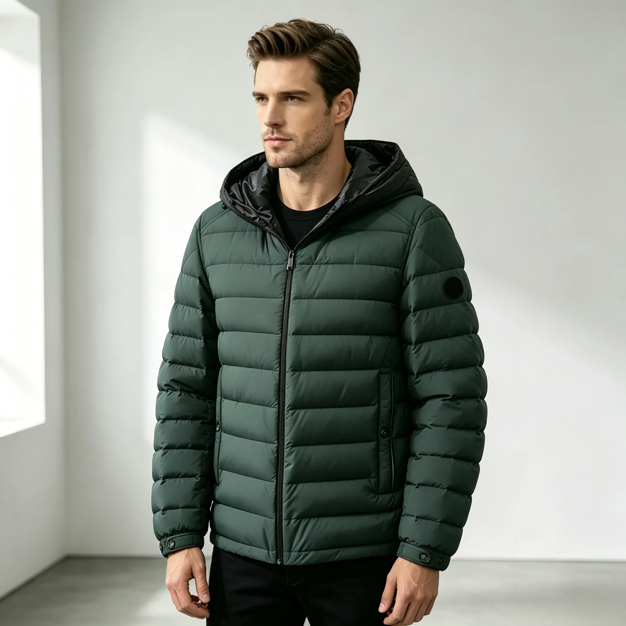 Down Jacket Men and Women Camping Hiking Lightweight Padding Coat Winter Waterproof Windproof Warm Hooded Windbreaker