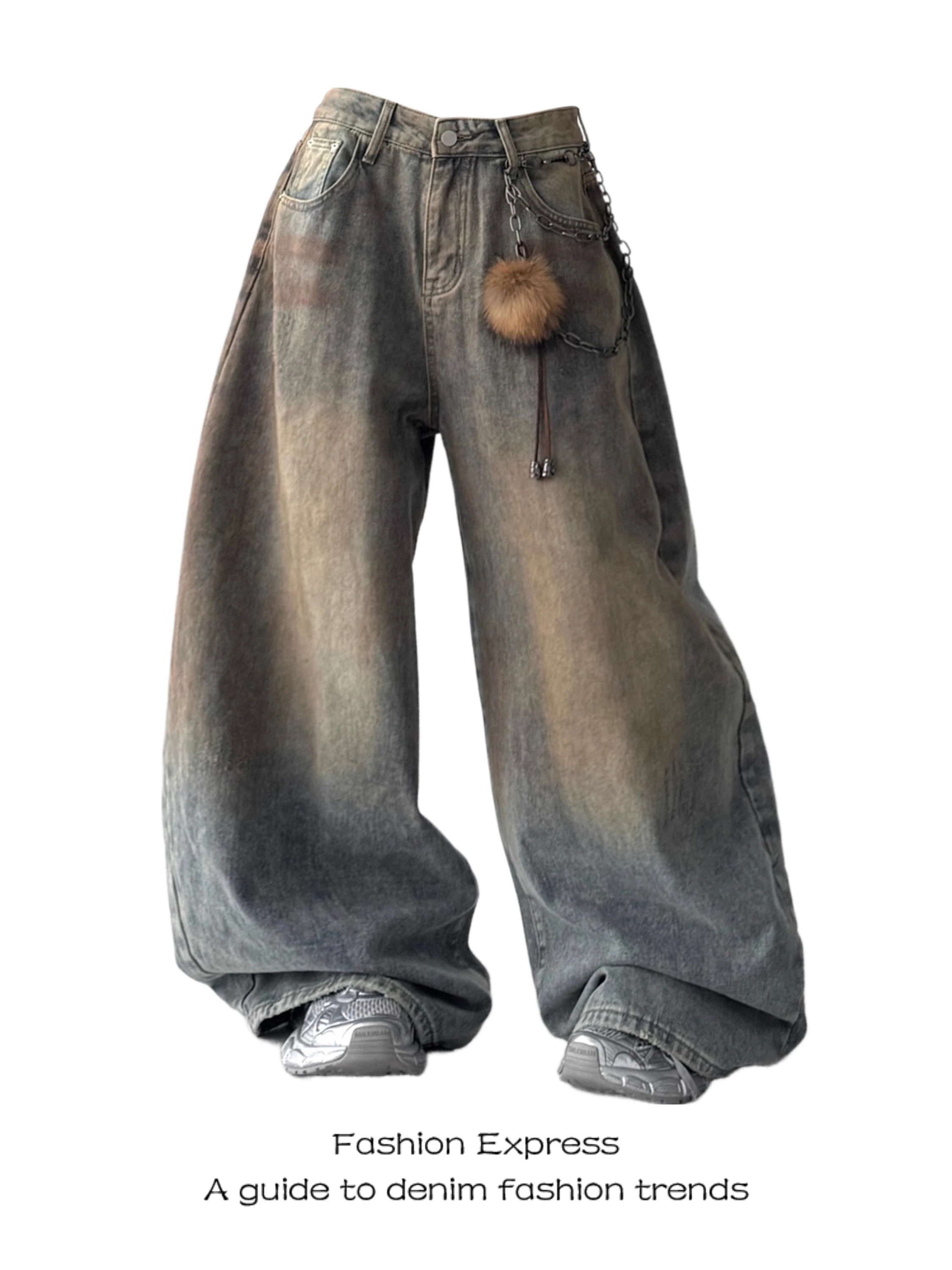 

Винтажные женские джинсы Waed с высокой талией, широкими штанинами, повседневные, удобные, свободного кроя, джинсовые брюки для осени, зимы, весны