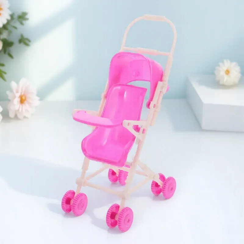 

Baby Stroller Simulation Small Plastic Pushchair for Pretend Play Dollhouse Furniture Party Game Decoration Baby Stroller
