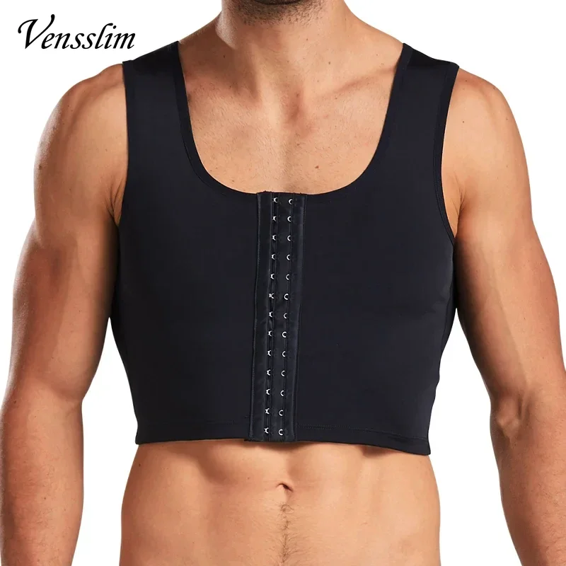 

Vensslim Men Body Shaper Chest Push Up Slimming Corset Tops Compression Waist Trainer Building Sleeveless Vest Correct Posture