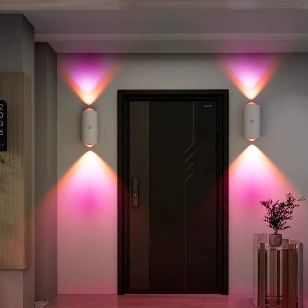 Rechargeable Sensor Night Light with Motion Sensor Dimmable RGB Gradient Ambient Light RGB Energy Saving Wall Lamp Wardrobe