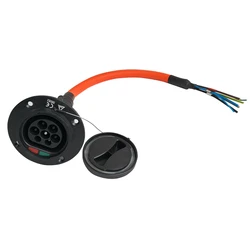 IEC 62196-2 Type 2 32A Socket 3 Phase Mennekes Duosida 32A Type 2 Inlet With 50CM Cable For Electric Vehicle Charging Station