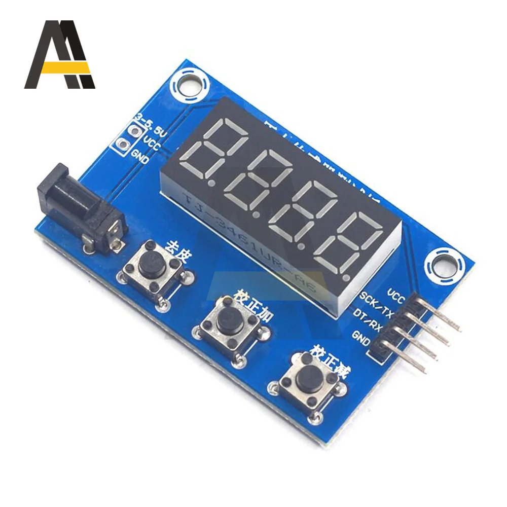 HX711 Pressure Sensor DC3-5.5V Weighing Electronic Scale Module 9999g 4-digit Digital Tube Display 5kg 10kg Pressure Sensor