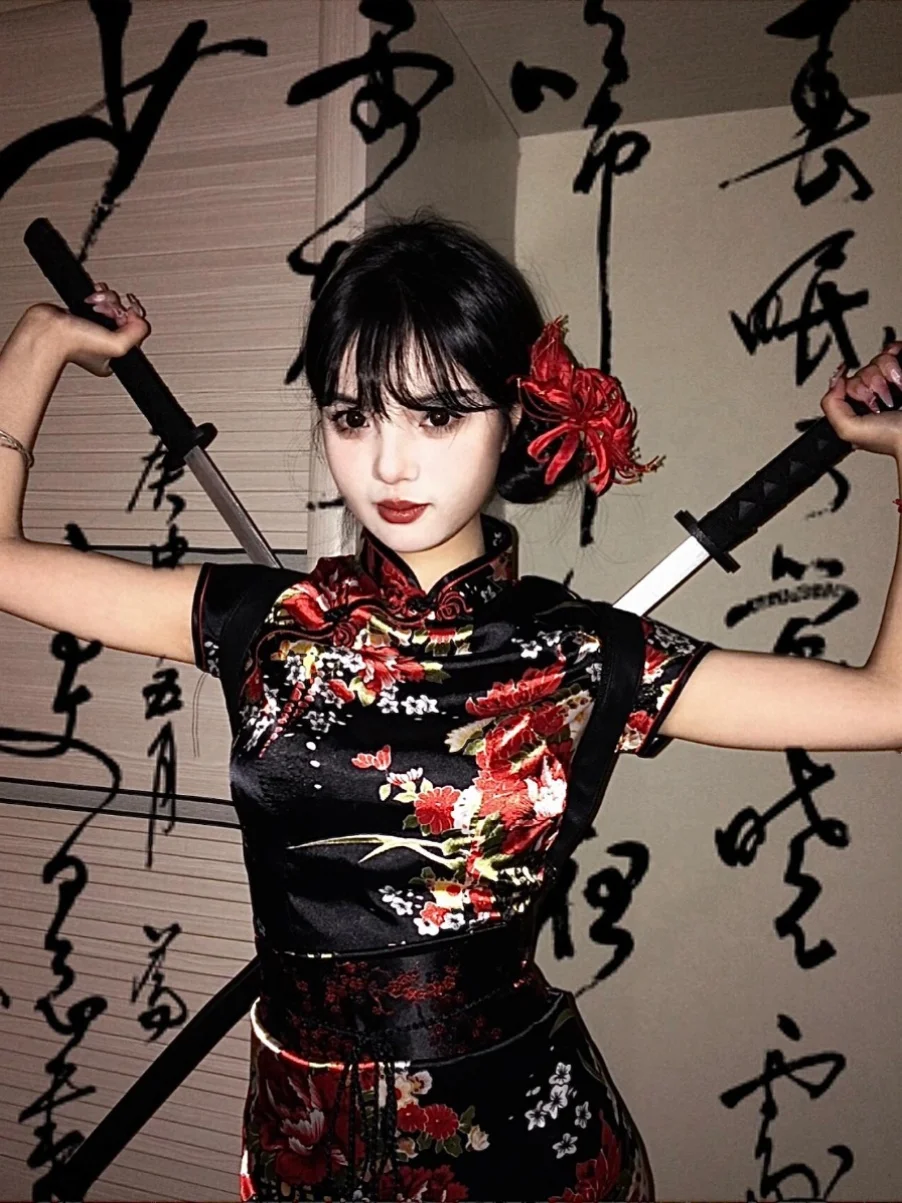 

Новый китайский комплект Sle Dr Set loween Theme ort Sve Женская юбка orm Традиционная национальная повседневная одежда