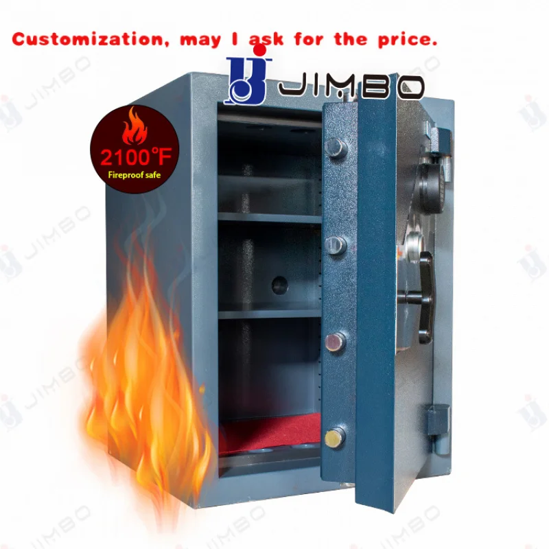 custom.Jimbo Blue Large Metal Security Jewellery Coffre Fort Home Fireproof Burglarproof Safes with Combination Lock