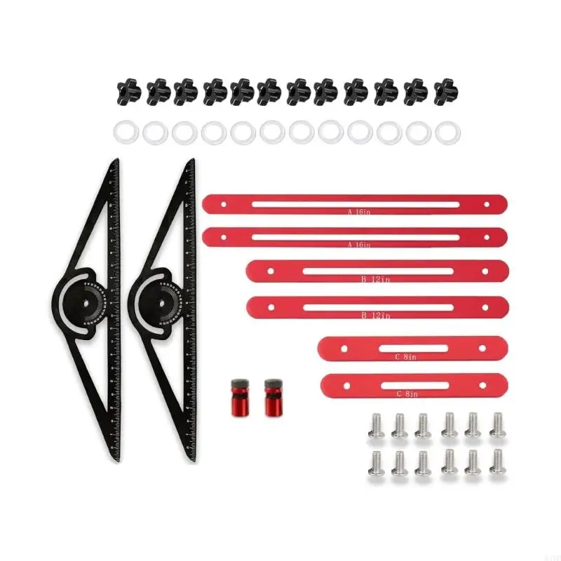 Stair Treads Template Tool Foldable Stair Treads Gauge Multifunctional Aluminum Construction Stair Treads Measuring Tool M4YD