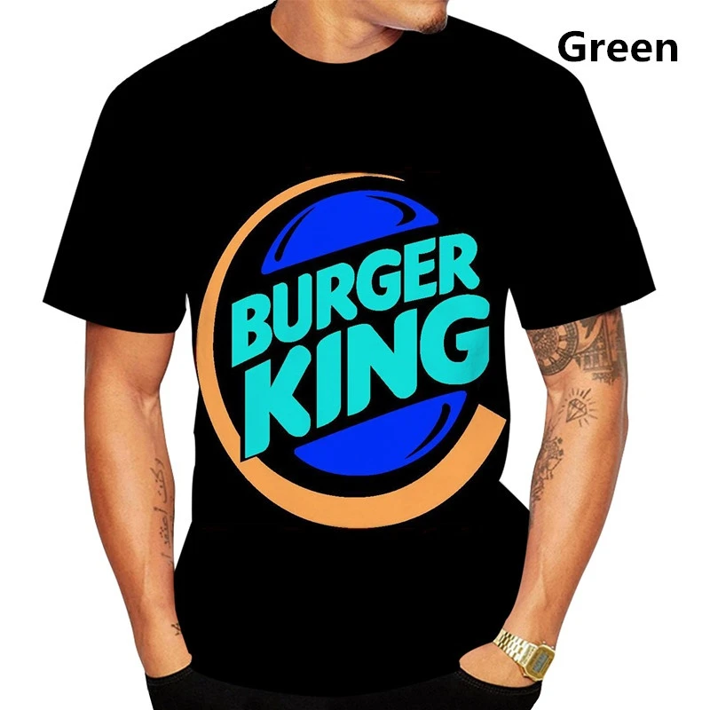 2024 Summer Burger King Men\'s Women New Fashion 3D Printed T-Shirt Casual Cool Short Sleeve Print Shirts For Men Tee Tops