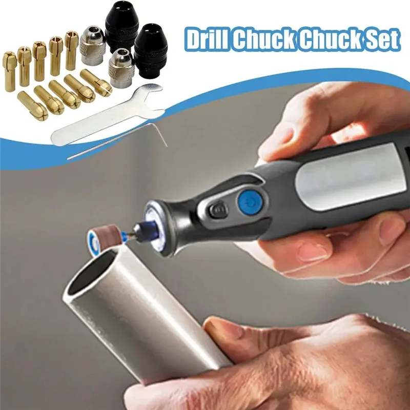 【Clearance Sale】1/32-1/8 Inch Collet Set For Drill Keyless Chuck Replacement Keyless Shank For Rotary Tools Electric Grinder Acc
