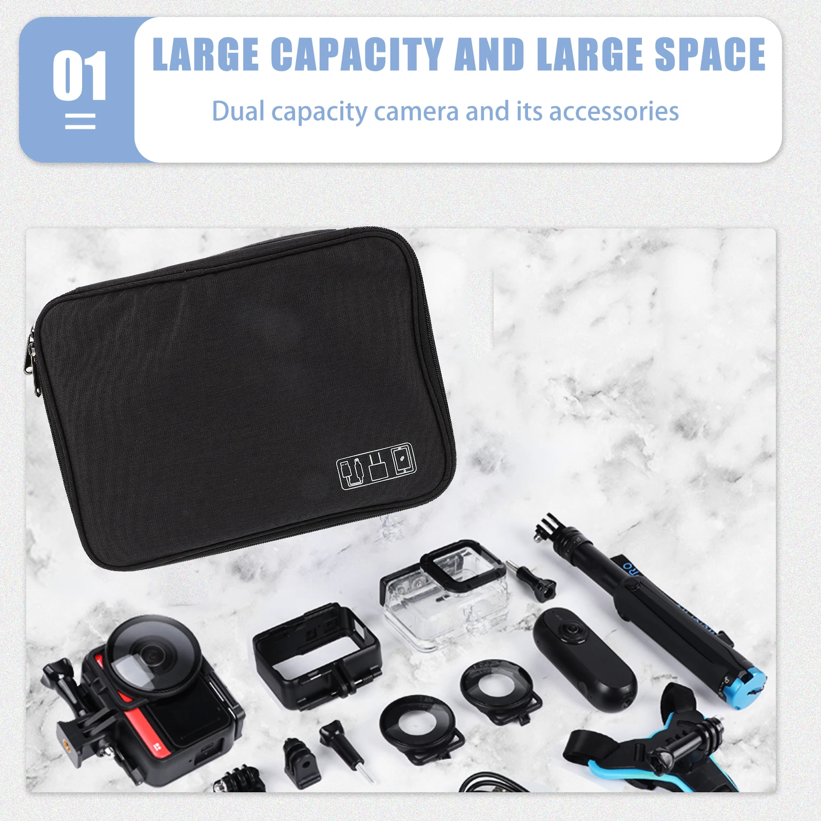 

Electronic Storage Bag Small Size Zipper Organizer Travel Case for Cable Earphone USB Storage Pouch USB Cable Bag