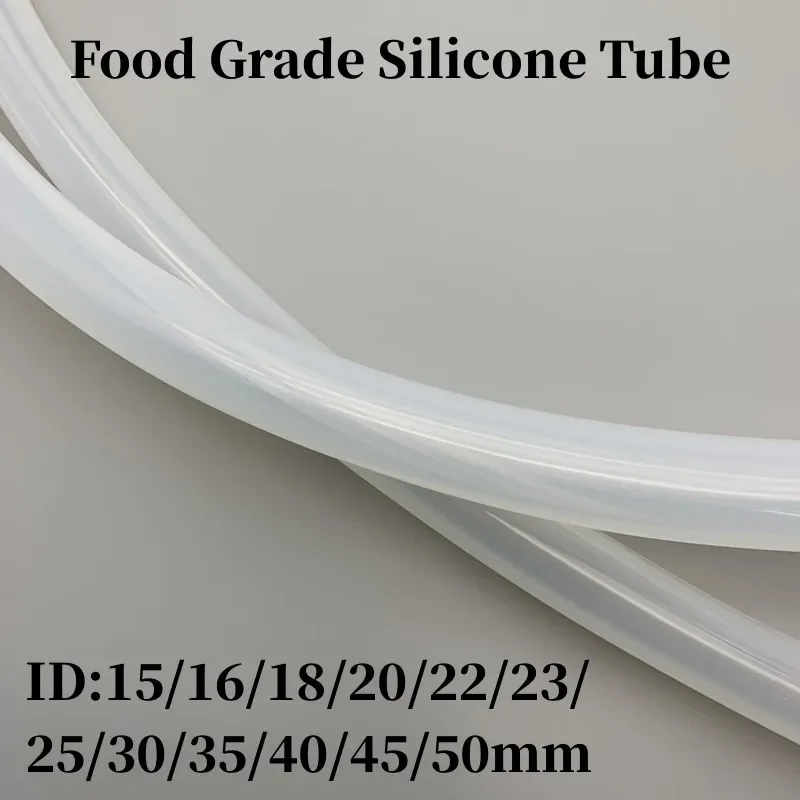 1 Meter Food Grade Transparent Silicone Rubber Hose 15/16/18/20/25/30/40/45/50mm Flexible Non-Toxic Silicone Tubing Transparent