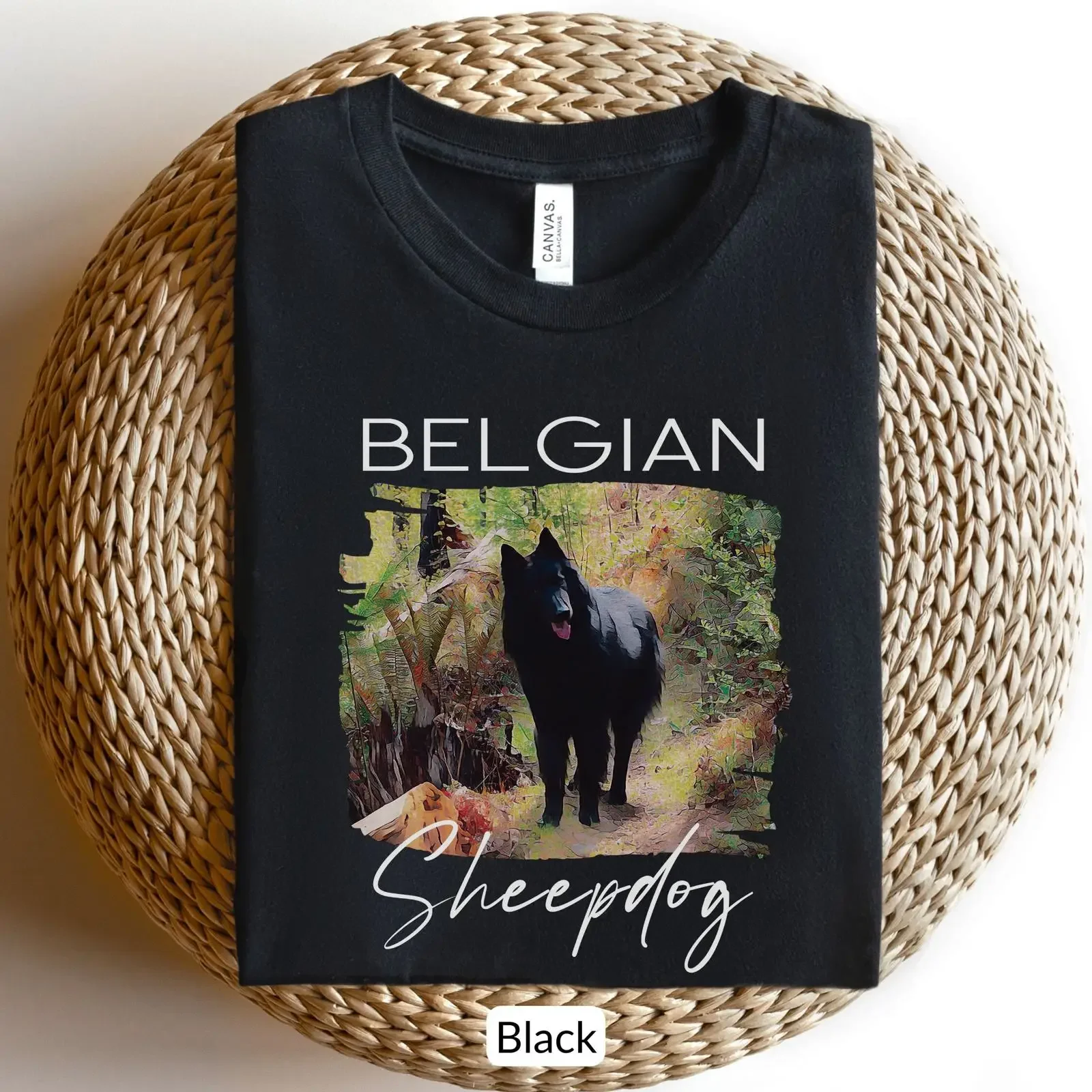 Camiseta de Pastor Belga Groenendael, Ropa con Diseño Artístico de Raza Canina, para Amantes, Estilo Vintage Lavado, Moda Urbana Versátil
