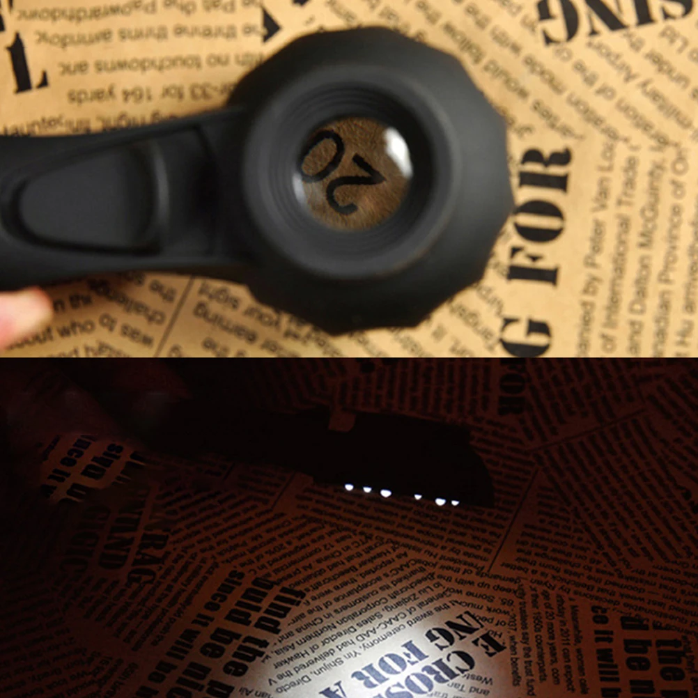

1Pcs Handheld Magnifying Glass Jewelry Identification Elastic Lens 30x Portable Lightweight 6 Leds Not Included