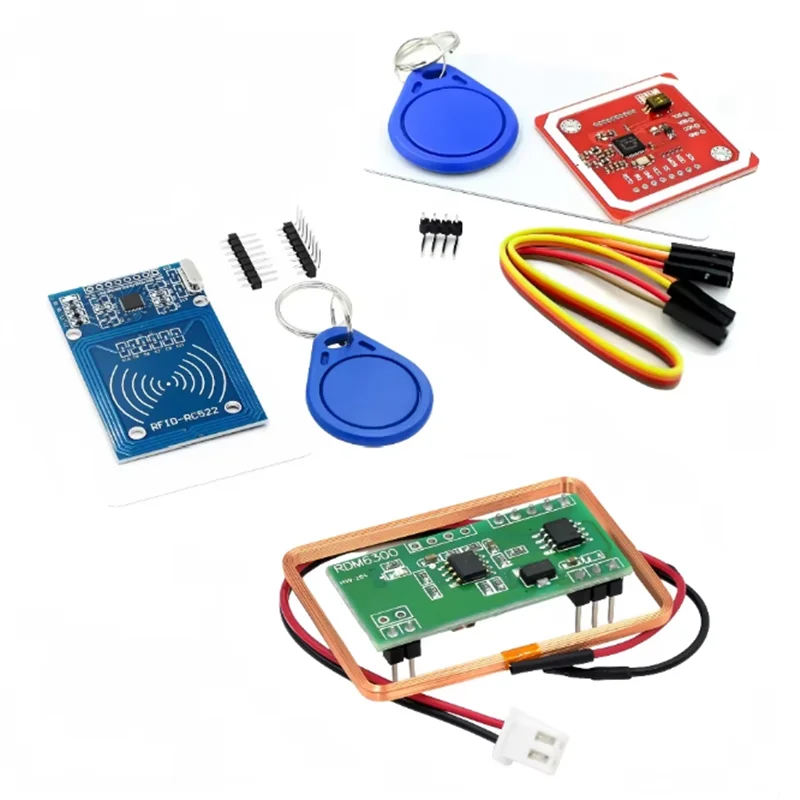 Módulo NFC RFID RC522 MFRC-522 PN532 RDM6300 Kits S50 13.56 Mhz 125Khz 6cm con Etiquetas SPI de Lectura y Escritura para Arduino Uno 2560