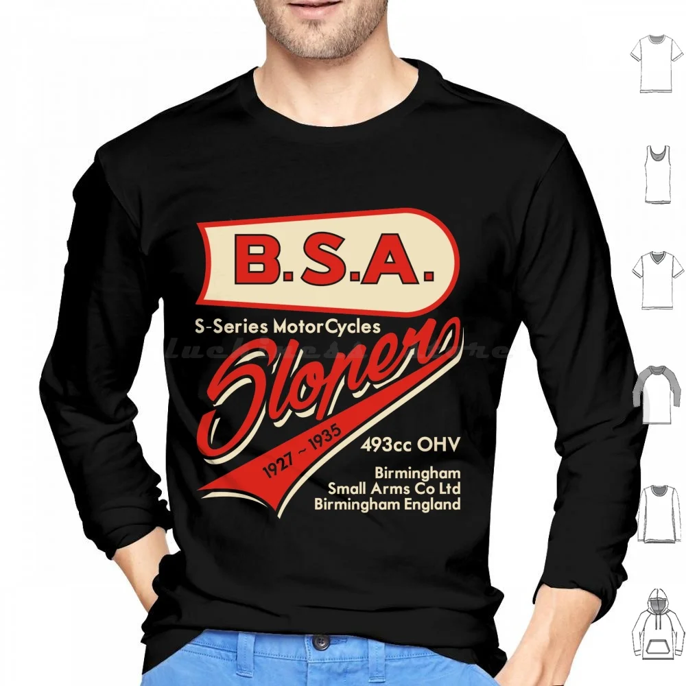 Copy Of Bsa Slopper Vintage Motorcycle Design Retro Comfy Hoodie Hoodies Long Sleeve Bsa Slopper Chopper Bobber