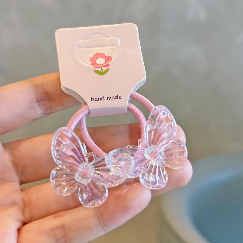 Piezas para el pelo con degradado de dibujos animados para niña, bandas elásticas para el pelo, accesorios para el cabello de princesa, lazos para el pelo para bebé, 2 uds.