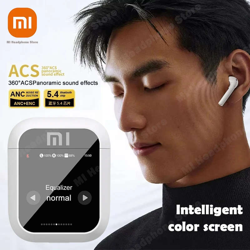 샤오미 A2 프로 블루투스 헤드셋 터치스크린 휴대용 TWS 하이파이 음질 긴 배터리 수명 스포츠 방수 헤드폰