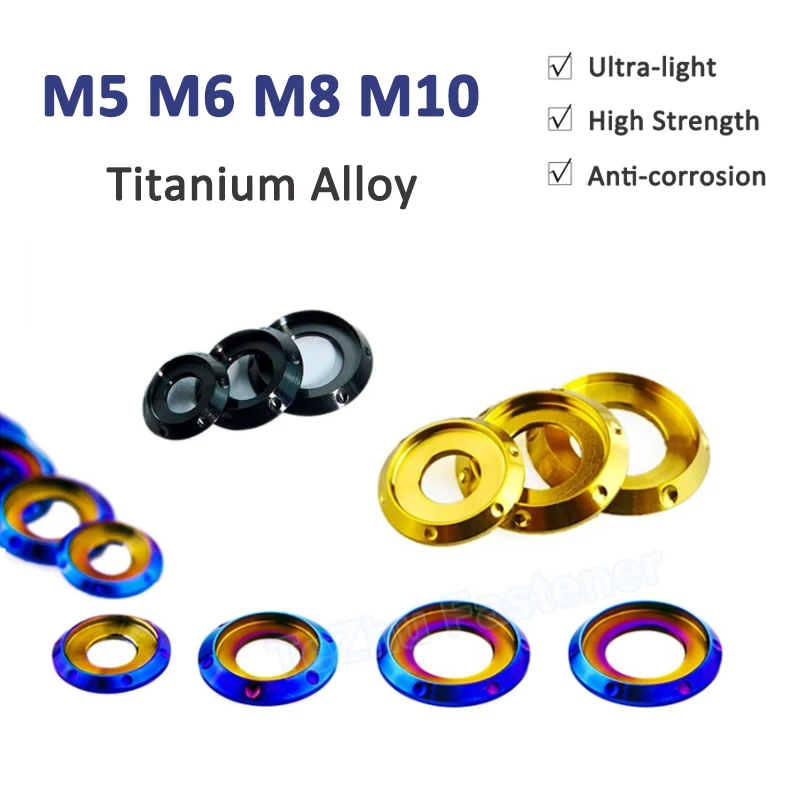 

1/5/10 шт. титановая прокладка M5 M6 M8 M10 шайбы из титанового сплава необычная декоративная прокладка для велосипеда, мотоцикла, автомобиля
