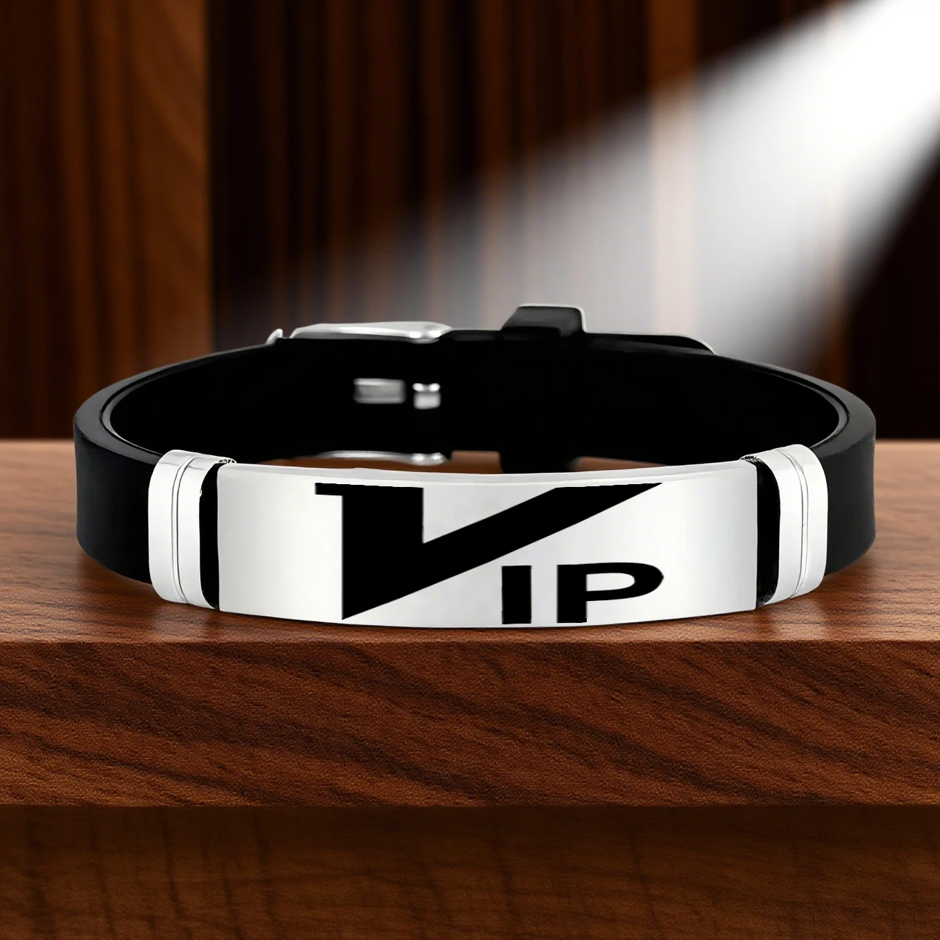 نحت نص VIP فاخر، سوار معصم مقاوم للماء، مادة سيليكون من الفولاذ المقاوم للصدأ، قادرة على تحديد موظفي الأحداث #4